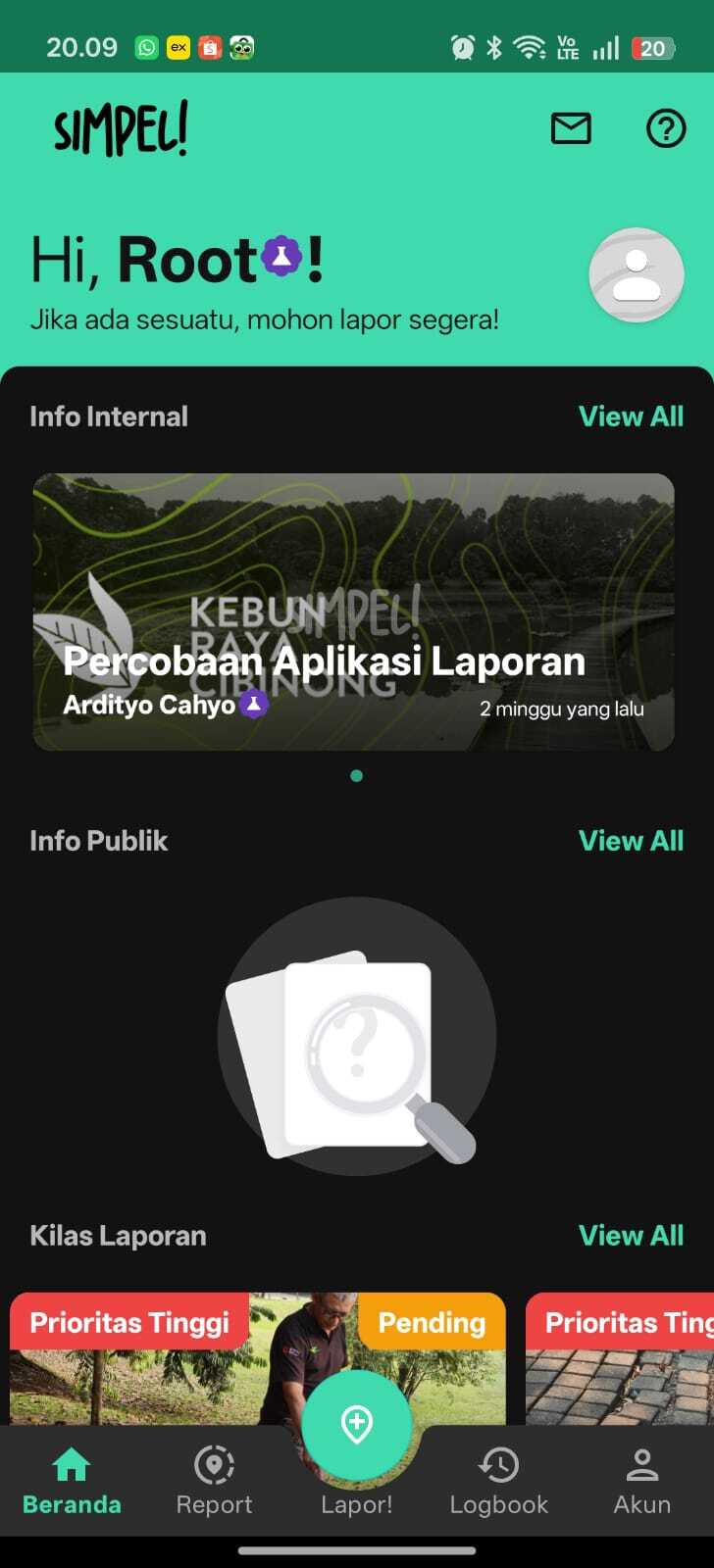 UI/UX & Modul Interface Android Client Kebun Raya Cibinong